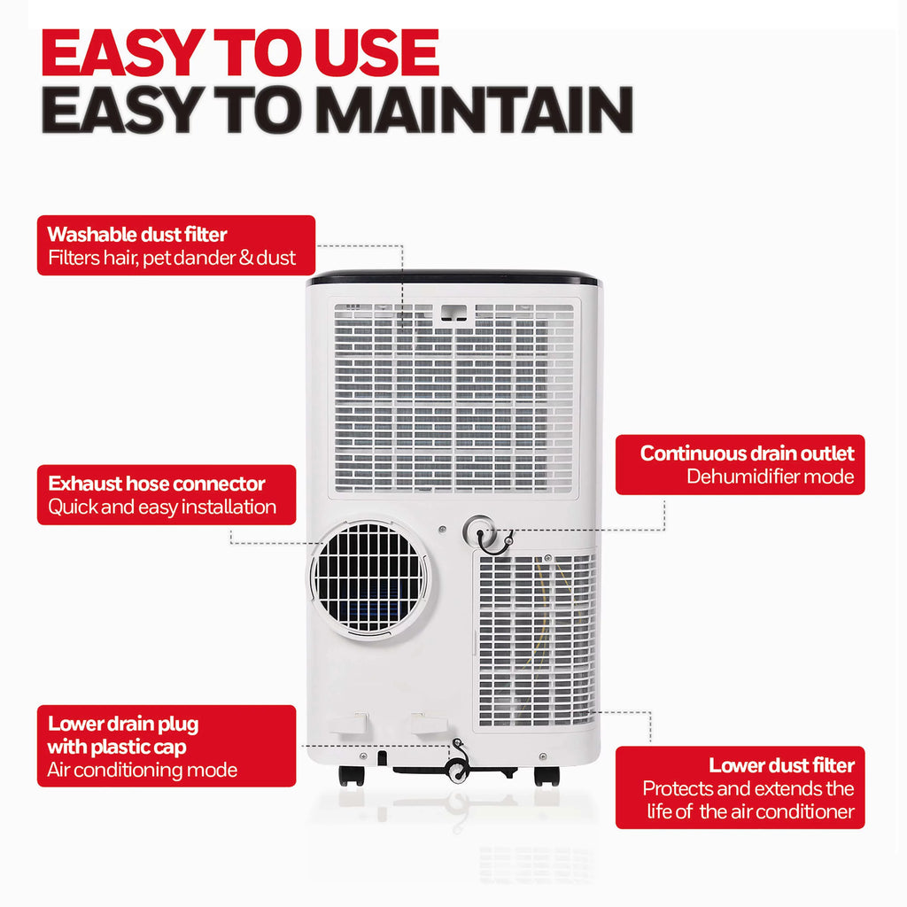 8,000 BTU Portable Air Conditioner with Dehumidifier & Fan M6666
