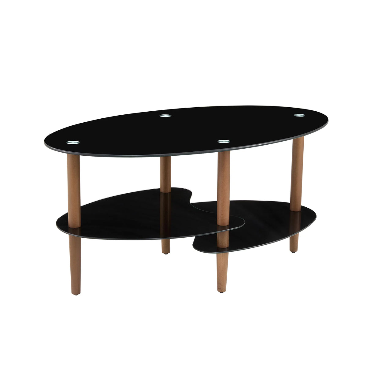 Oval 3-Tier Glass Coffee Table H9688