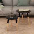 Set of 2 Black Round Side Table T7308