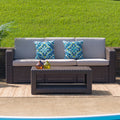 Chocolate Brown Faux Rattan Coffee Table T6156