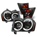 Black LED Projector Headlights + Tail Brake Lamp Pair H93143