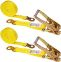 2 Pack 2 Inch Wide X 27 Foot Long Ratchet Straps with Snap Hook L39710
