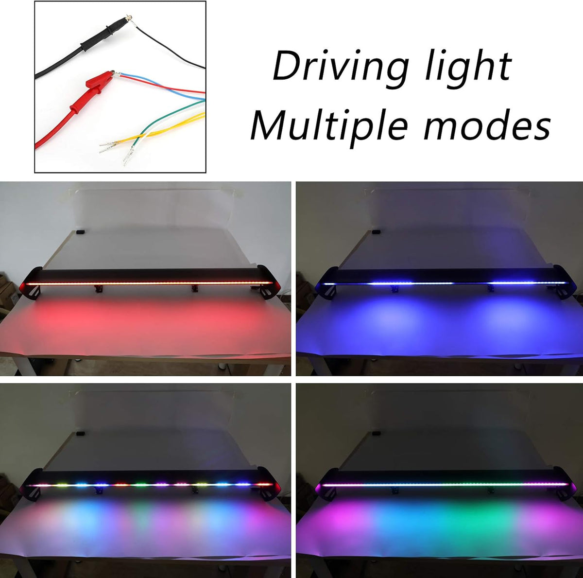 Adjustable Aluminum Rear Trunk Wing Spoiler with LED Light W9372