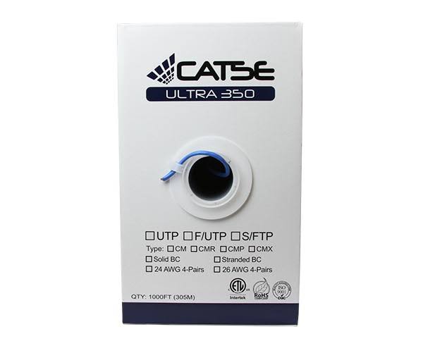 Cat5e Shielded Bulk Ethernet Cable, 24AWG, 1000ft Black R843494