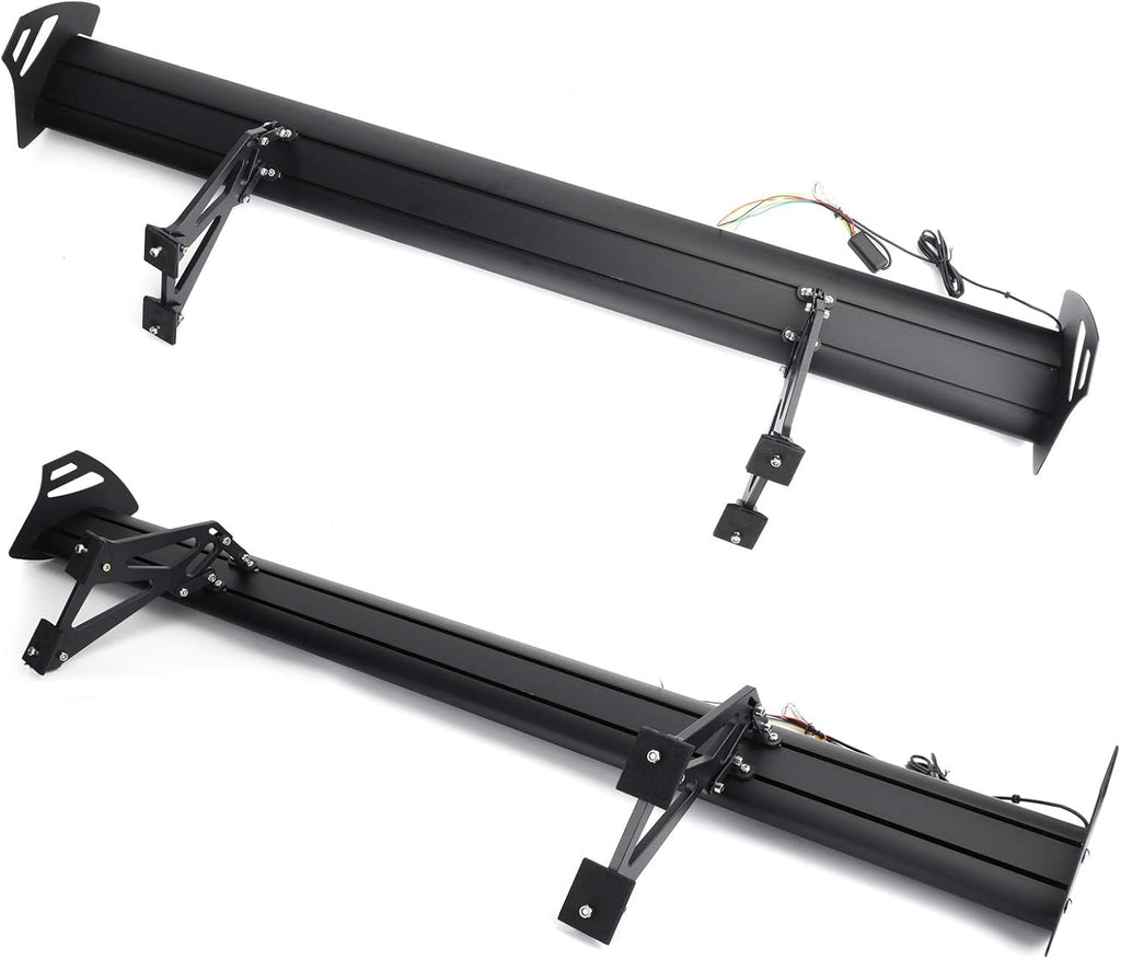 Adjustable Aluminum Rear Trunk Wing Spoiler with LED Light W9372