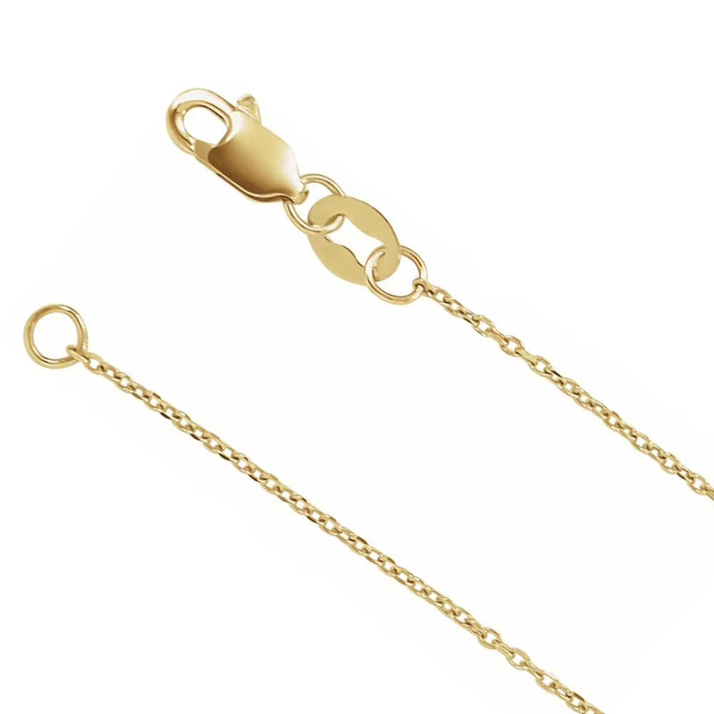 18K Yellow Gold Diamond-Cut Cable Chain Necklace, 20 Inch T1052