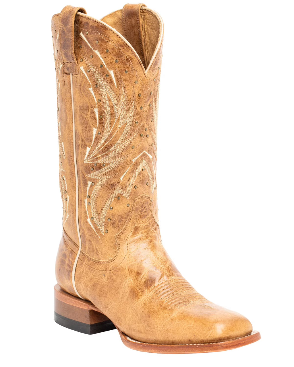 Women's Hybrid Leather TPU Cowboy Performance Boot Broad Tan S53191