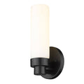 1-Light Matte Black Sconce with Etched Glass K52956