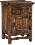 Rustic Acacia 1-Door 1-Drawer Nightstand G7037