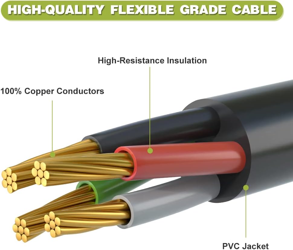 50 Amp Generator Extension Cord, NEMA 14-50P to SS2-50R, STW 6/3 + 8/1, Twist Lock Plug, 25FT R8388