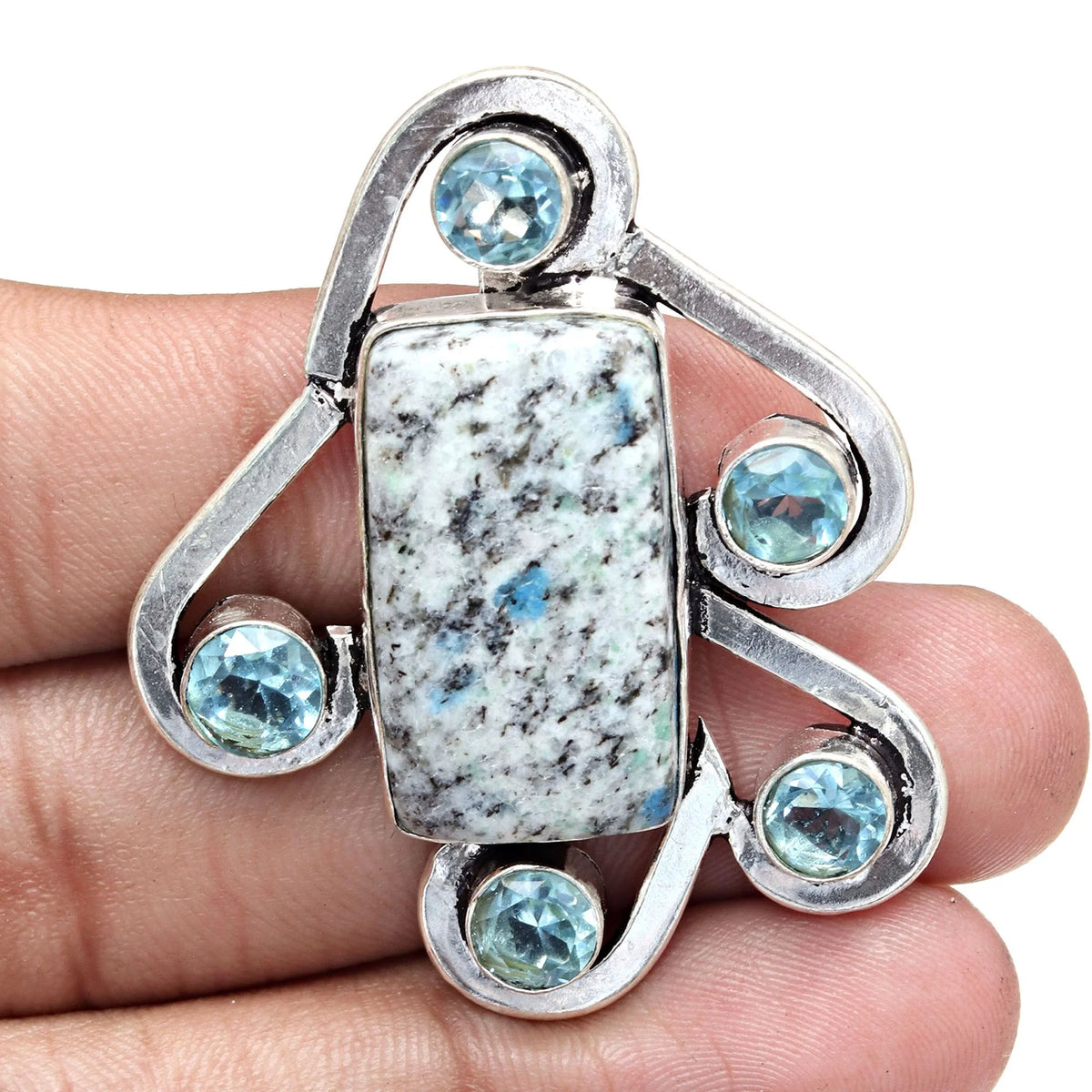 Handmade 925 Silver Jasper Gemstone Necklace B88802