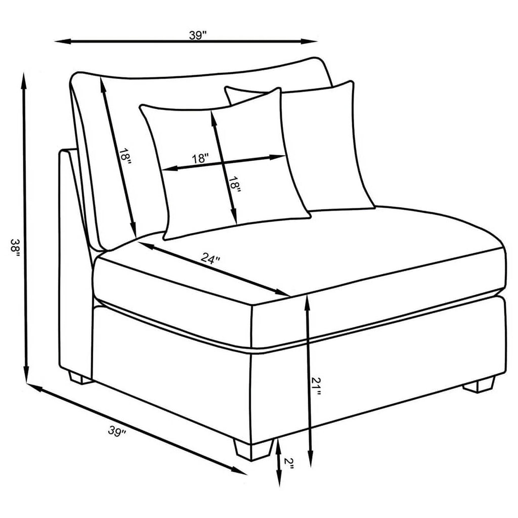 5-piece Fabric Upholstered Modular Sectional Gray B340