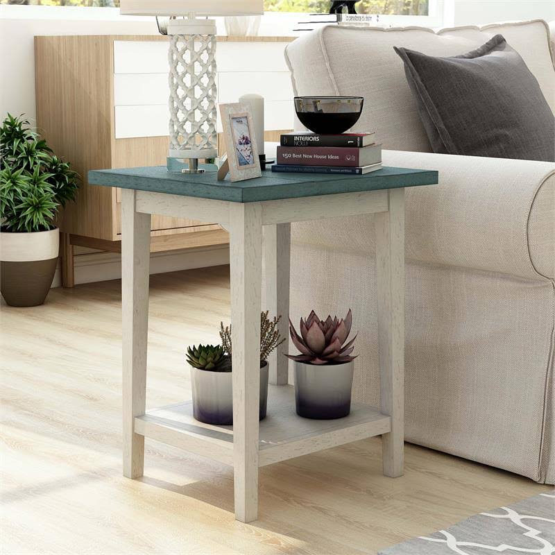 Light Green 1-Shelf Side Table (Set of 2) D17032