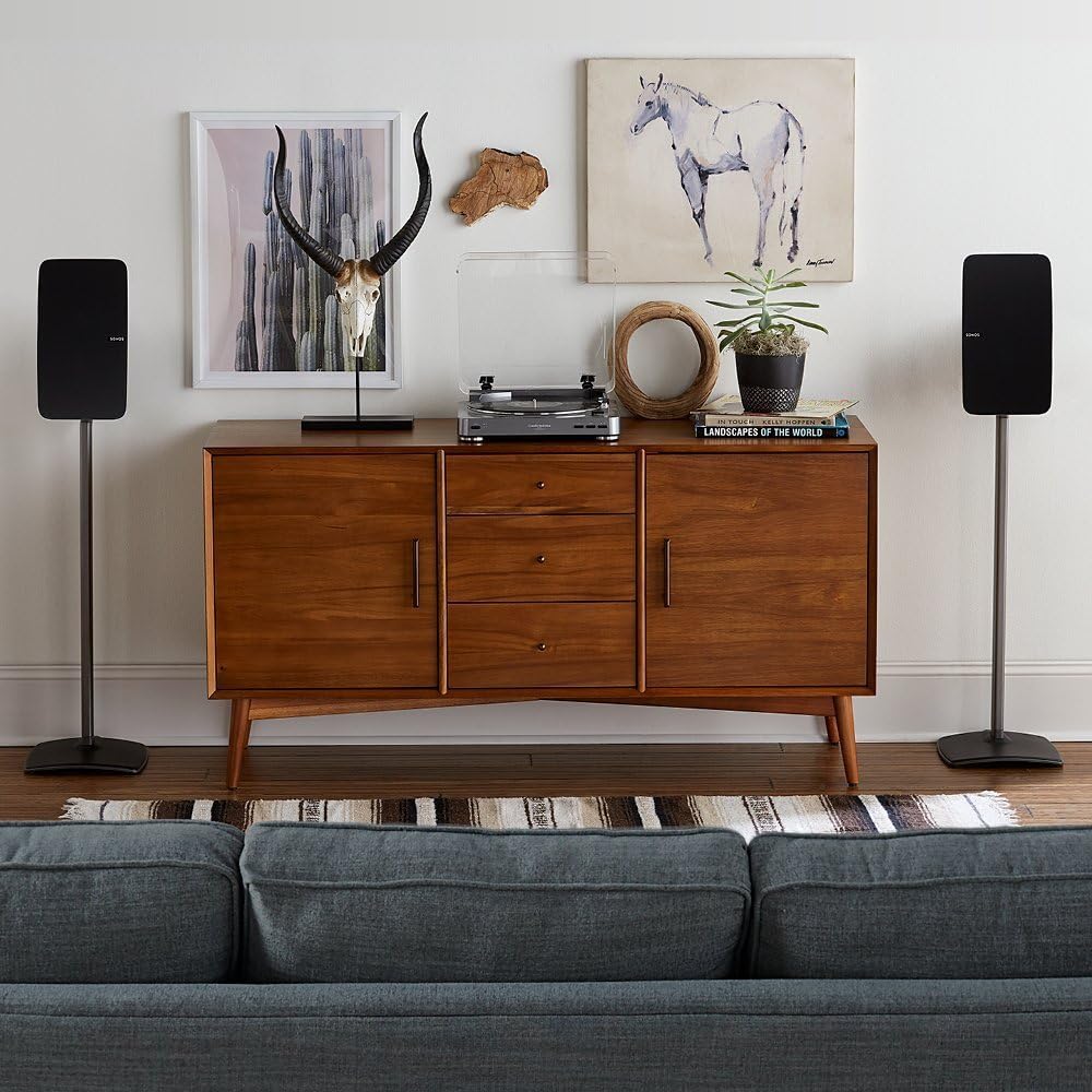 Wireless Speaker Stand with Built-in Cable Management (Black) B198528