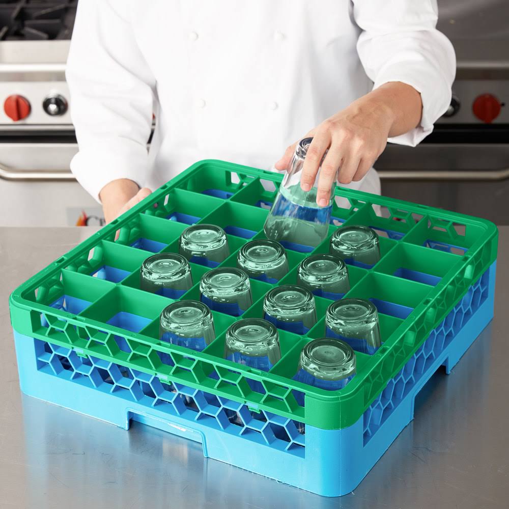 Green Color-Coded Glass Rack with 1 Extender Y861