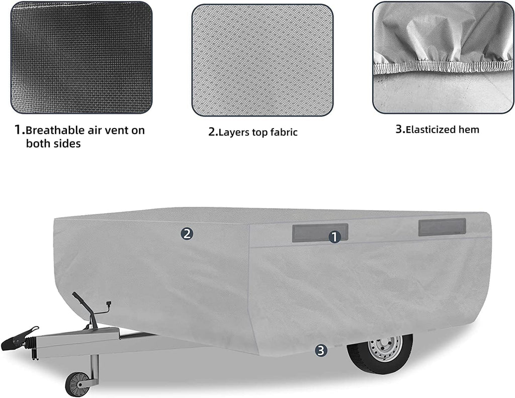6 Layers Pop Up Folding Camper Cover Fits 12'-14' D37408