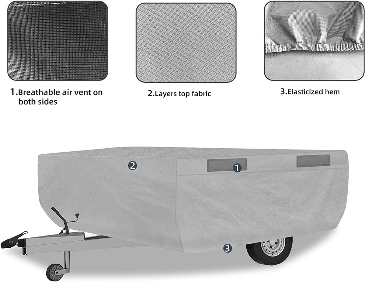 6 Layers Pop Up Folding Camper Cover Fits 12'-14' D37408
