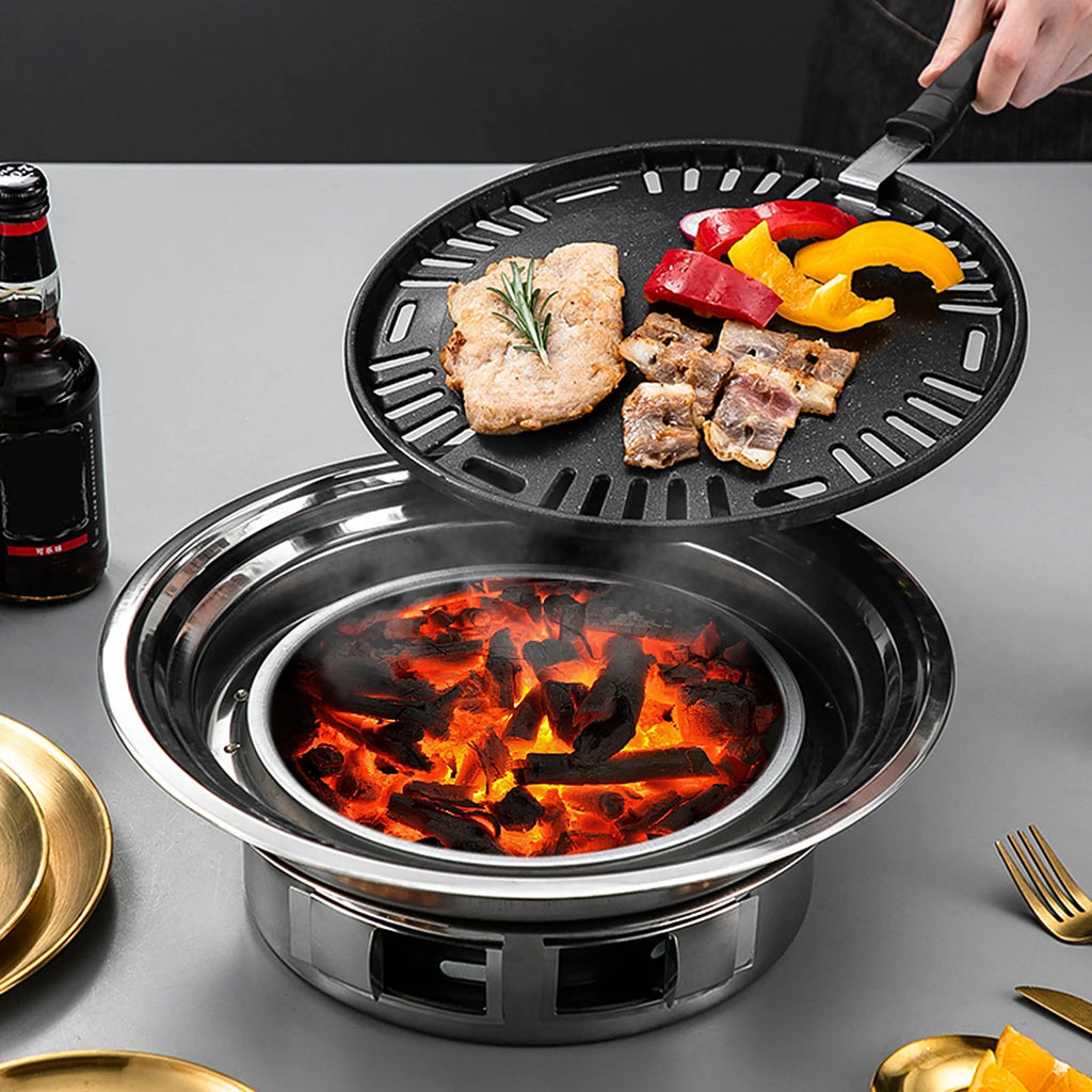 Charcoal Grill Non-stick Portable Stainless Steel BBQ Grill L81612