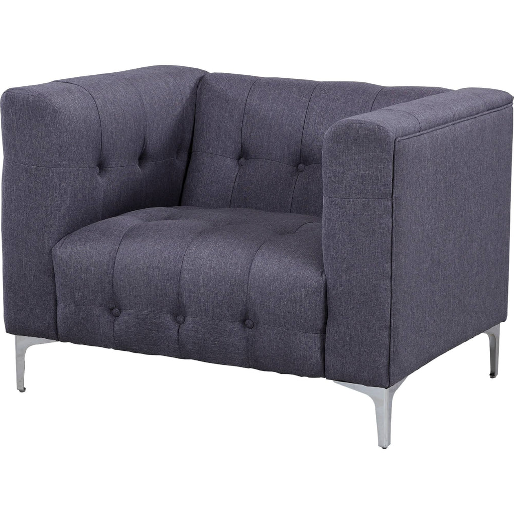 Grey Fabric Tufted Club Chair J202