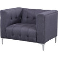 Grey Fabric Tufted Club Chair J202