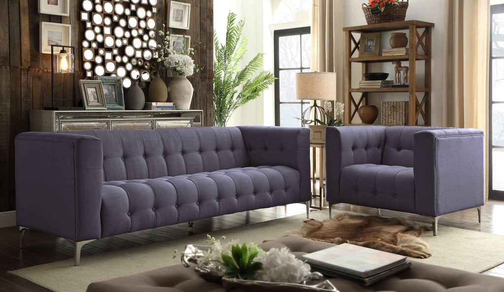 Grey Fabric Tufted Club Chair J202