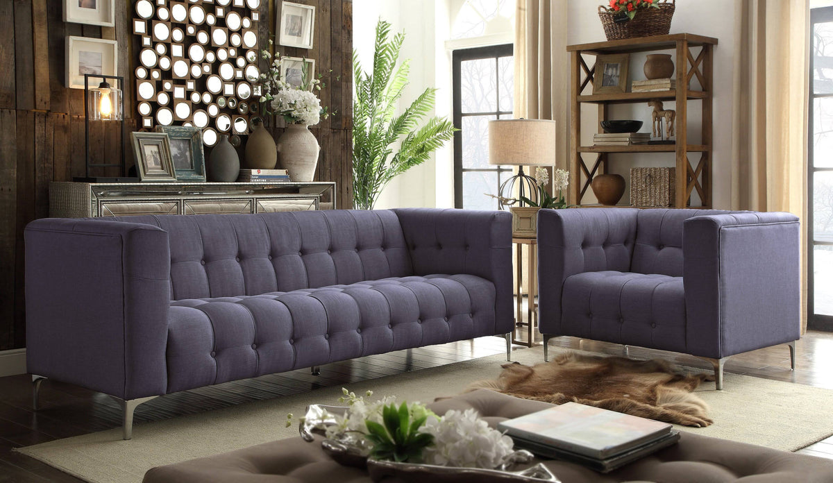 Grey Fabric Tufted Club Chair J202