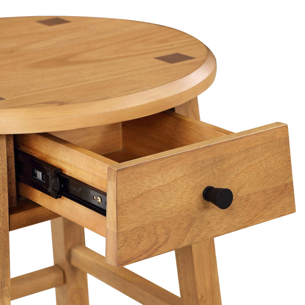 Round Side Table with Solid Wood Frame F4170