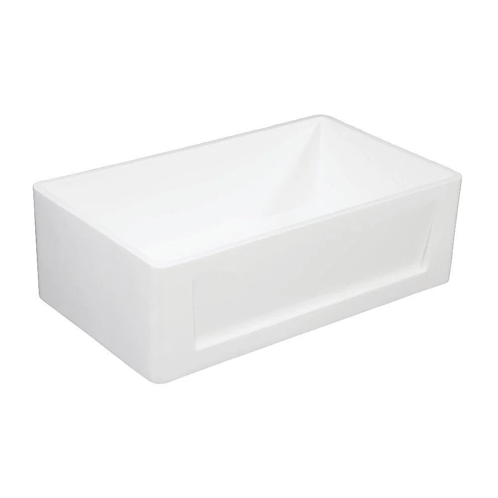 30 In. Apron Front Farmhouse Single Bowl Kitchen Sink, Matte White E881501