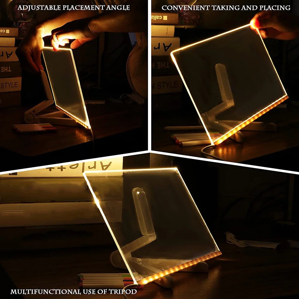 Acrylic Message Note Board LED Lamp F322