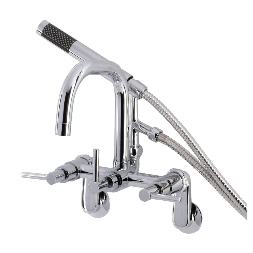 Brushed Nickel Wall Mount Clawfoot Tub Faucet X8967