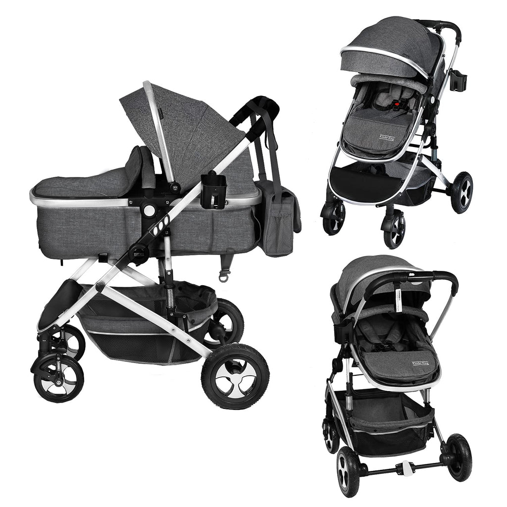 2 in 1 Convertible Baby Stroller, Dark Grey Y60708