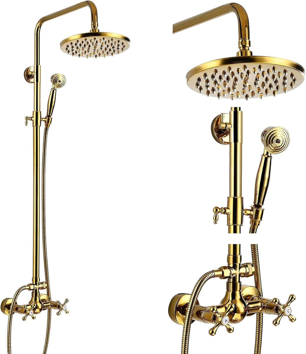 8 Inch Rainfall Shower Head with Handheld Spray Combo Set T526