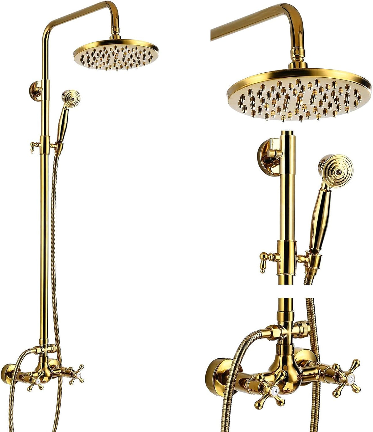 8 Inch Rainfall Shower Head with Handheld Spray Combo Set T526