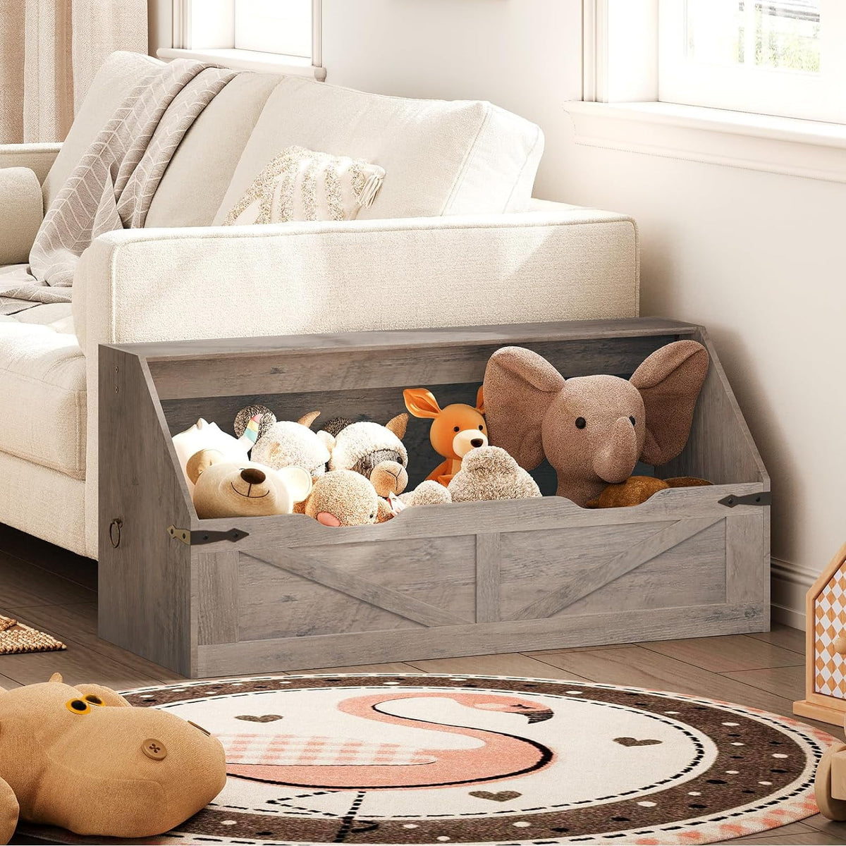 Wooden Storage Chest with Flip Top J4521