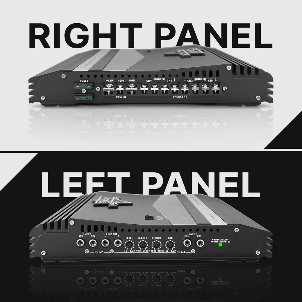 4 Channel 2000 Watt Bridgeable MOSFET Car Audio Amplifier W7838