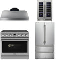 36 Electric Range, Range Hood, Refrigerator and Wine Cooler U18373
