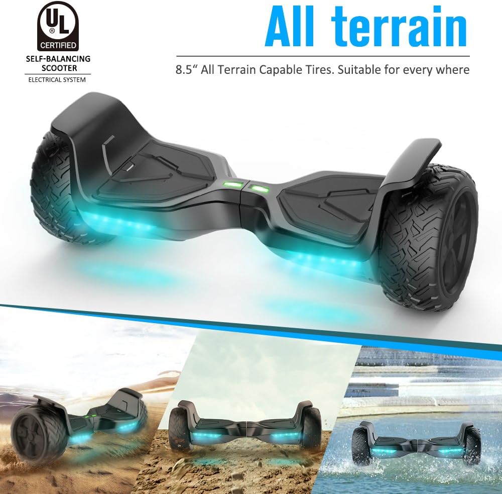 All Terrain Self-Balancing Scooter with Bluetooth Speaker and LED Lights V2887