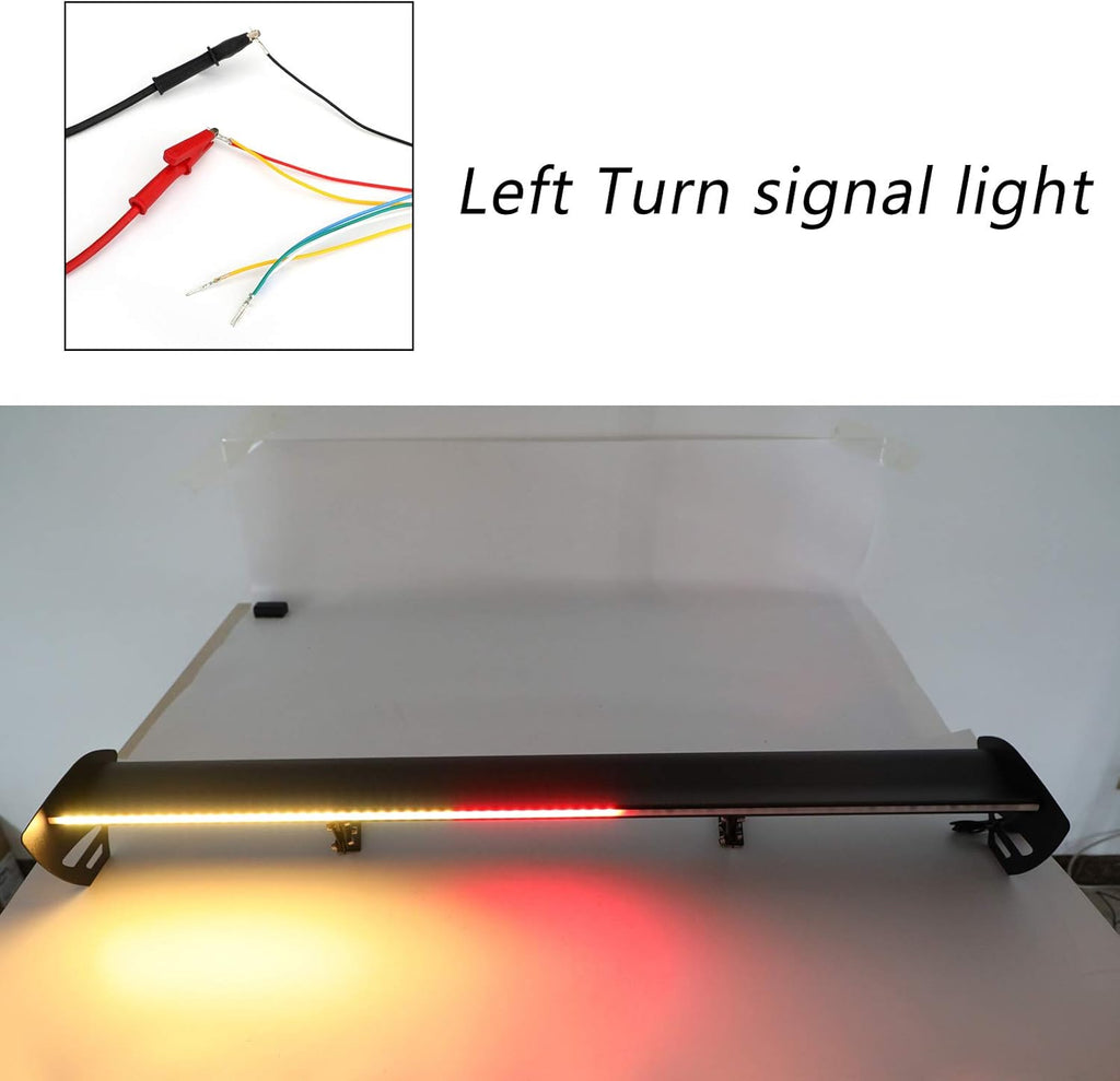 Adjustable Aluminum Rear Trunk Wing Spoiler with LED Light W9372