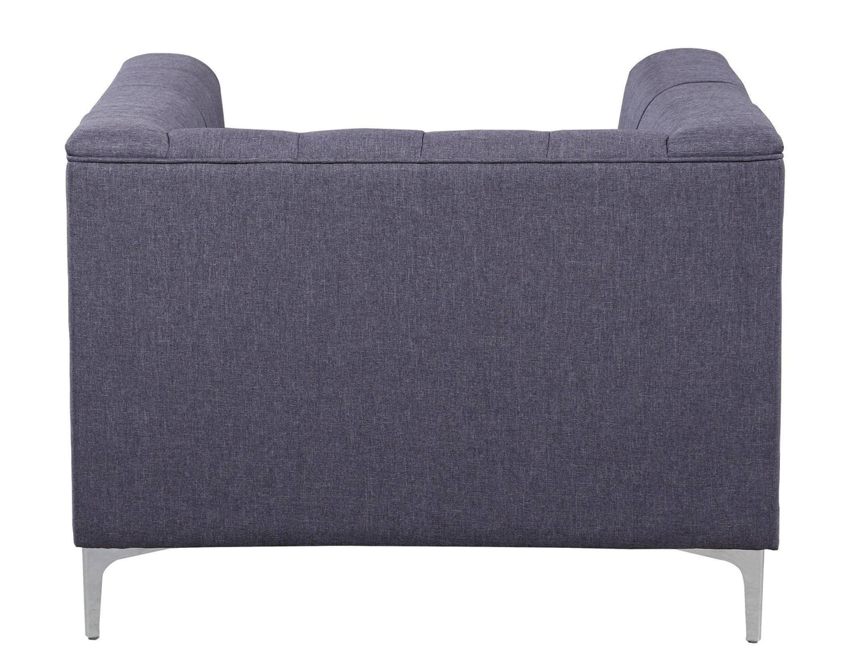 Grey Fabric Tufted Club Chair J202