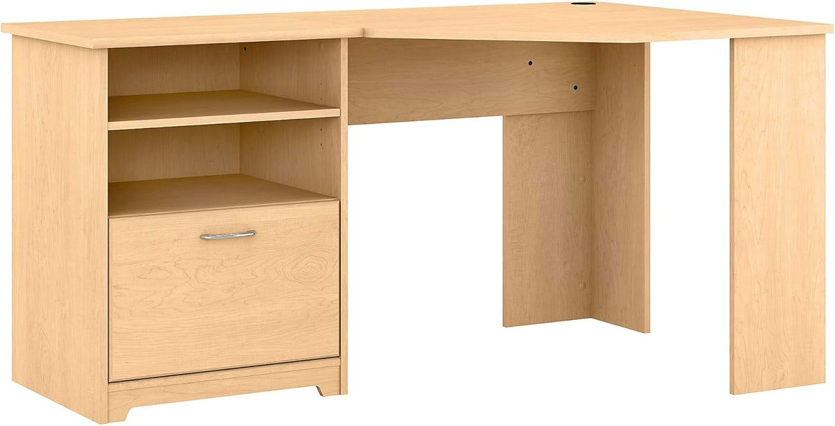 Natural Maple 60W Corner Desk with Storage C25674