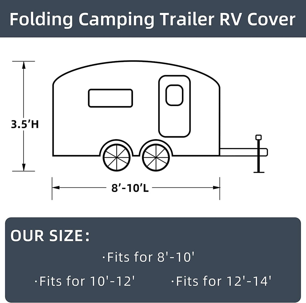 6 Layers Pop Up Folding Camper Cover Fits 12'-14' D37408