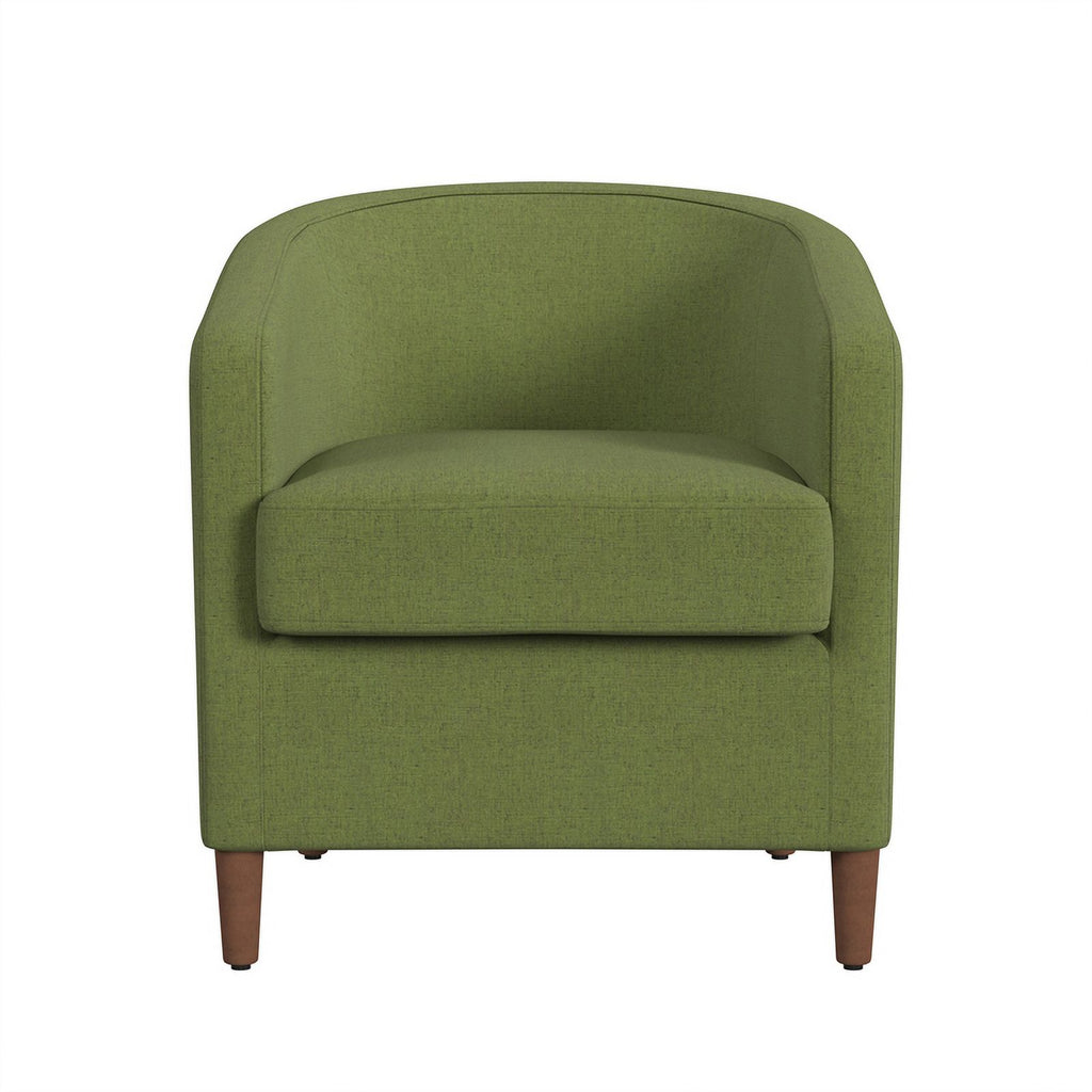 Olive Green Barrel Accent Chair Q289