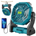 Battery Powered Portable Rechargeable Fan with LED Light & Hook H7139