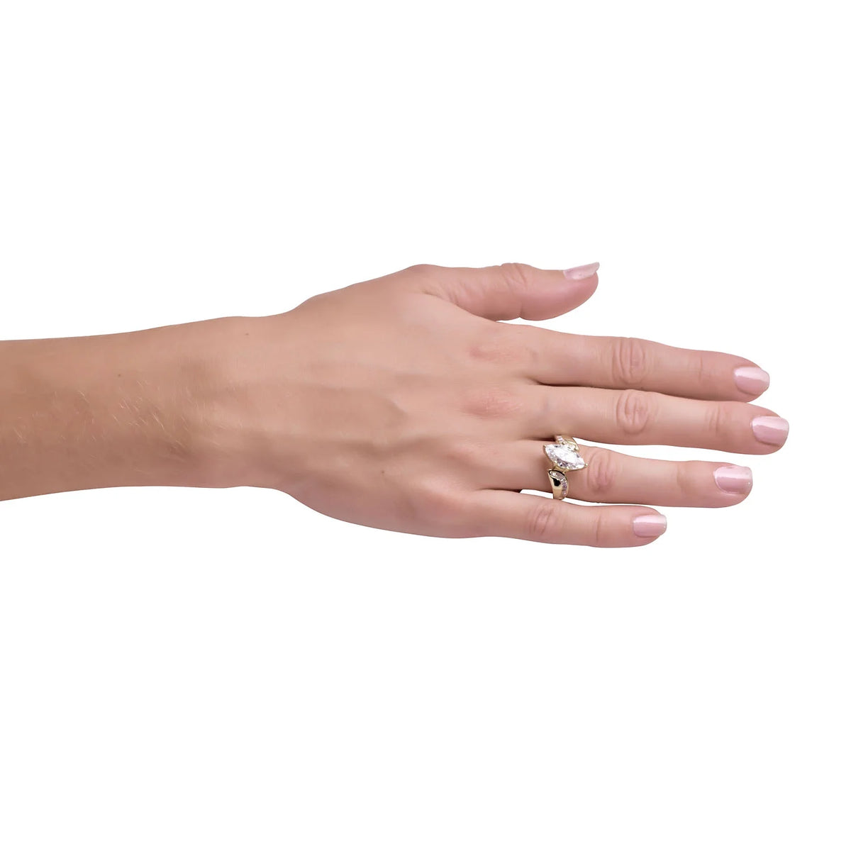10K Yellow Gold Marquise-shape 2.5 Carat Simulated Diamond CZ Ring Size 7 W759310