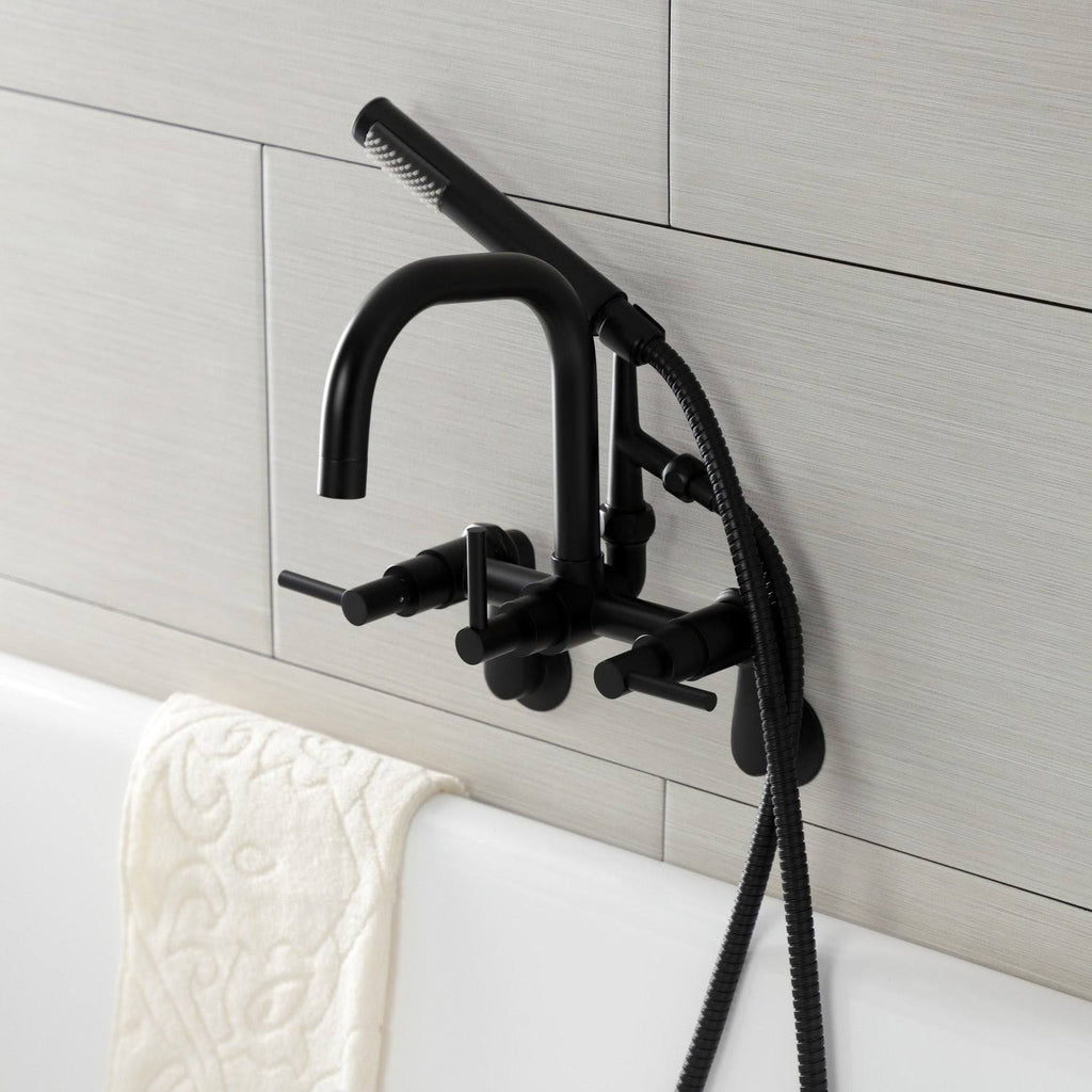 Brushed Nickel Wall Mount Clawfoot Tub Faucet X8967