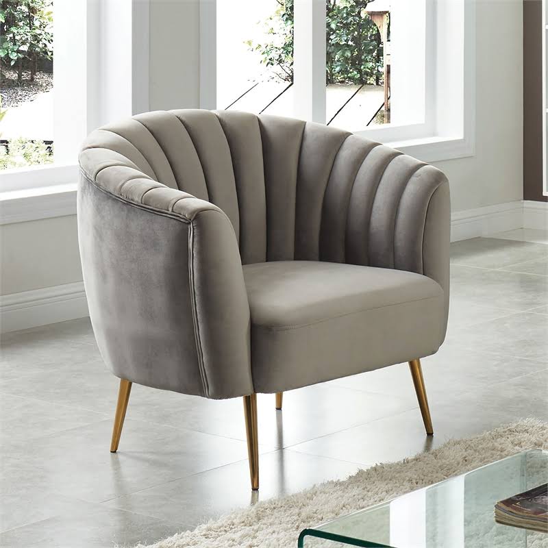 Gray Fabric Accent Chair L219