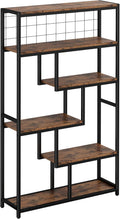 6-Shelf Industrial Etagere Bookcase with Metal Frame M70670