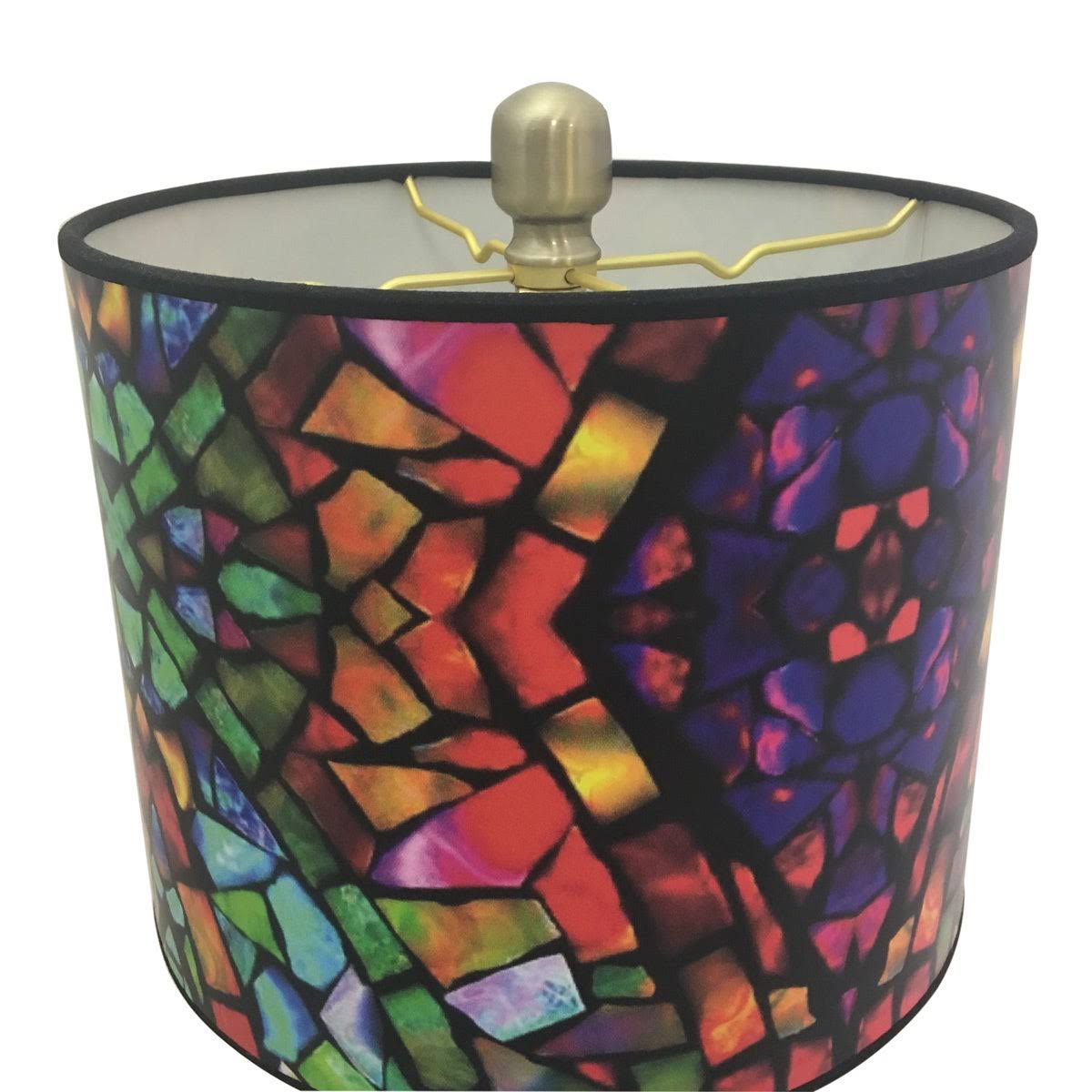 Buffet Lamp with Mosaic Stained Glass Shade, Set of 2 Z776362