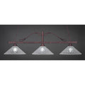Three Light Billiard Bronze Finish with Italian Bubble Glass O121553