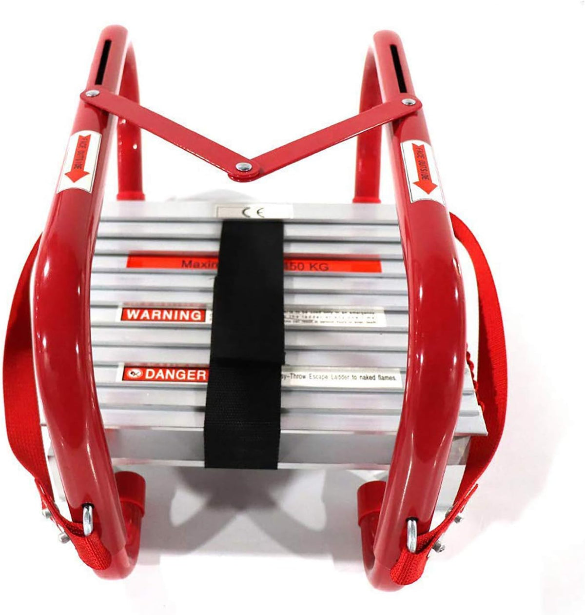 3 Story 25 Feet Retractable Emergency Escape Ladder with Anti-Slip Rungs O7168